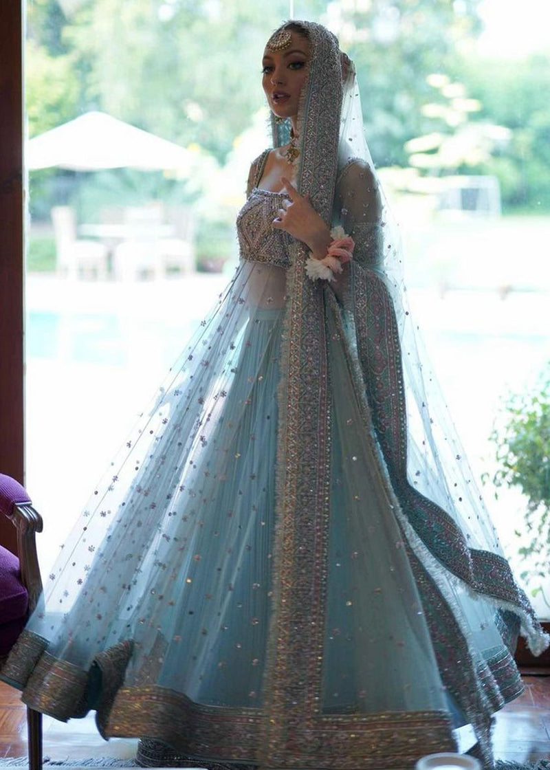 ice blue pakistani wedding dresses Bella